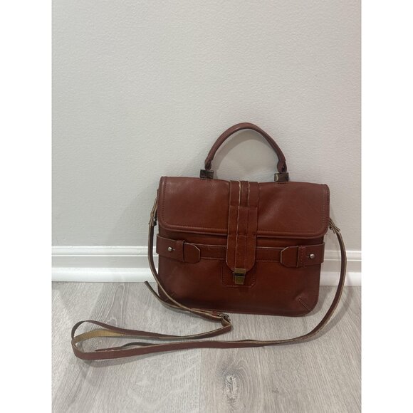 Kooba Satchel Crossbody Bag Womens Brown‎ Leather Top Handle Adjustable Strap - Picture 2 of 13